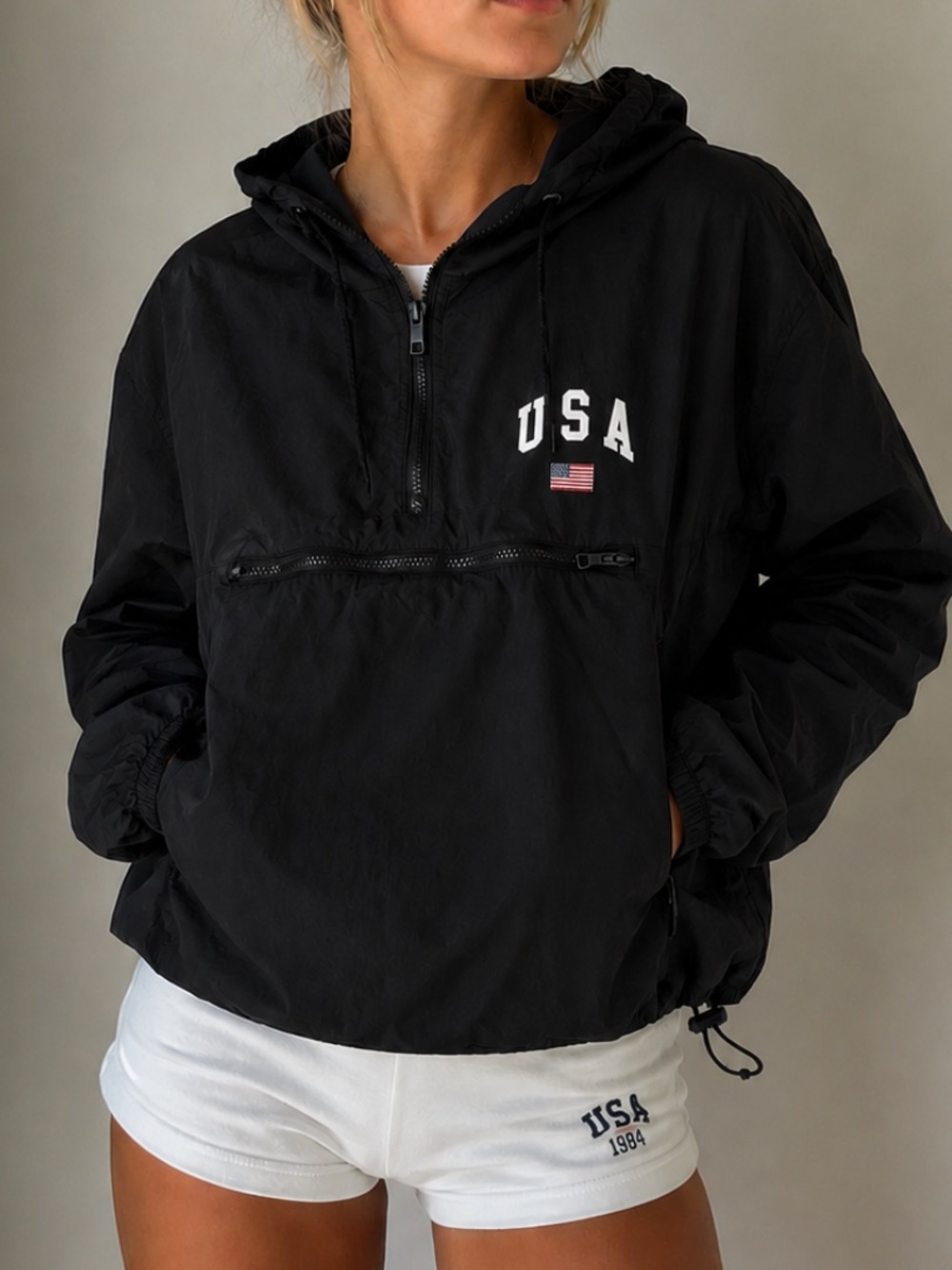 Brandy Melville USA Pullover Windbreaker Hoodie